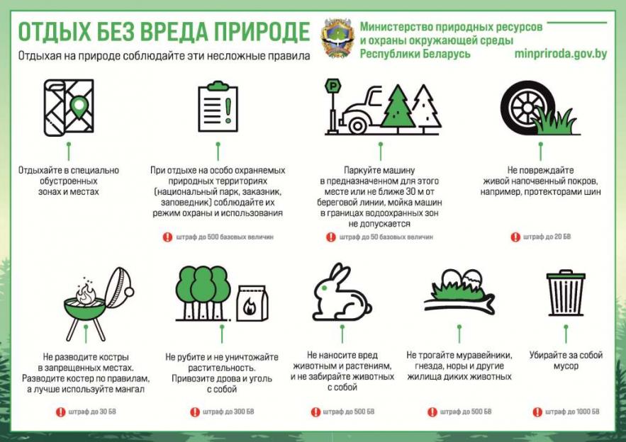 Акция «Отдых без вреда природе» пройдет в Могилевской области 
с 8 июля по 8 августа
