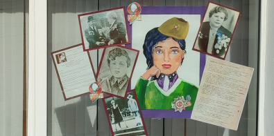 В окнах городской библиотеки им. К. Маркса представлена выставка детских работ «Мы помним, мы не забудем»