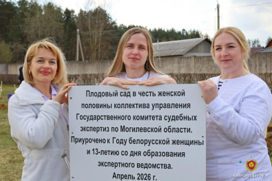 В Могилеве судебные эксперты подарили плодовый сад своим коллегам-женщинам