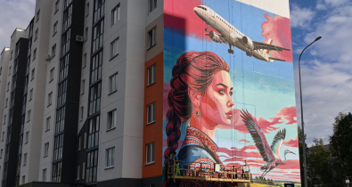 Новостройка на месте бывшего аэропорта в Могилеве превратилась в арт-объект